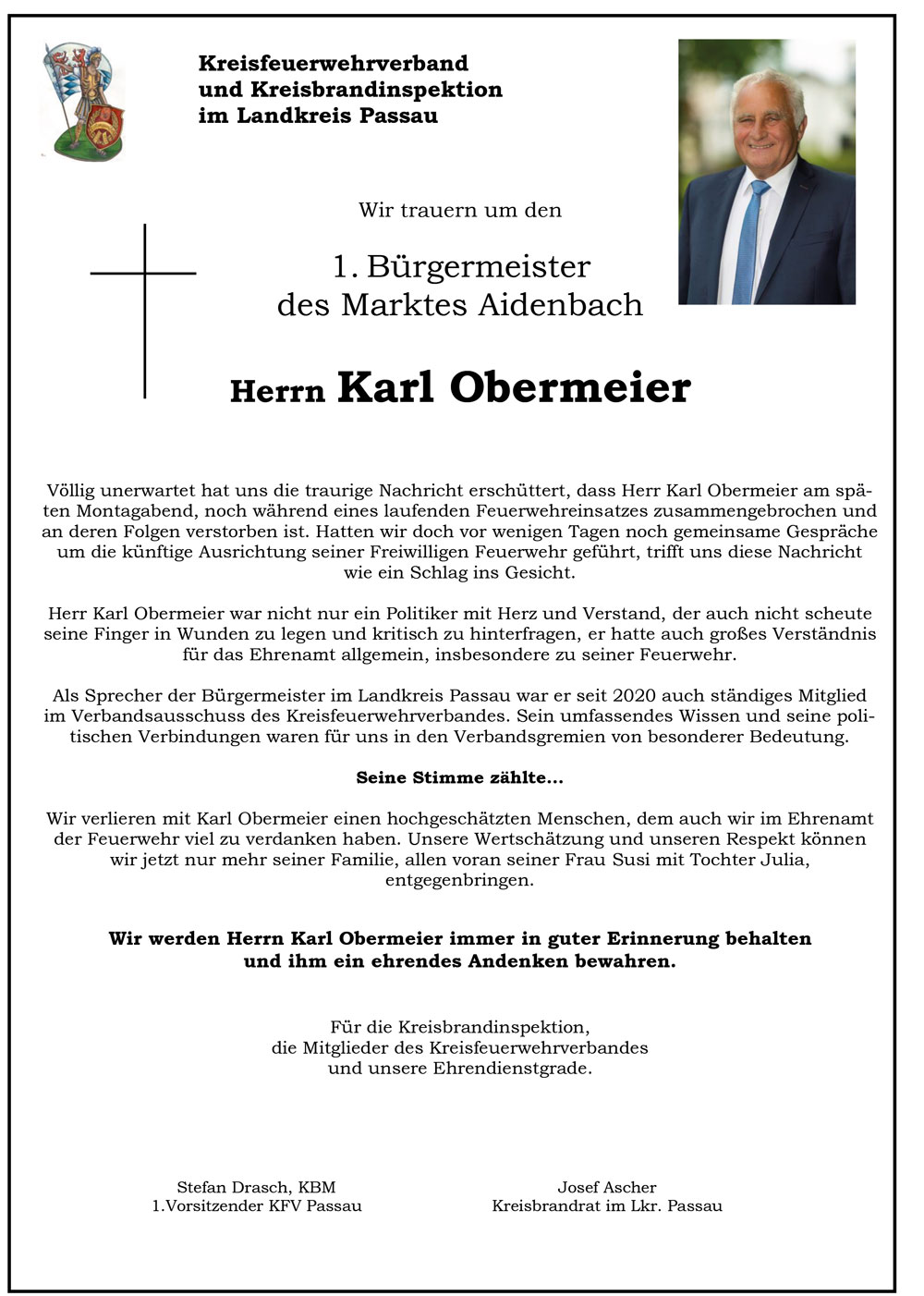 20230717 Nachruf Bgm Obermeier Karl